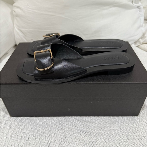 J. Crew Black Callie Sandals in leather sz 9 NWOT - Picture 5 of 5